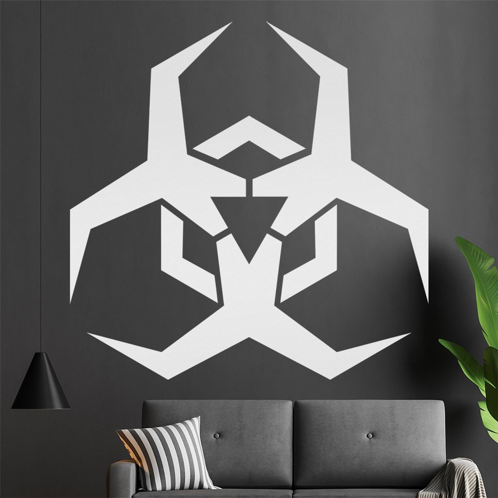 KIWISTAR Biohazard - biologische Gefährdung Wandtattoo in 6 Größen - Wandaufkleber Wall Sticker - Dekoration, Küche, Wohnzimmer, Schlafzimmer, ...