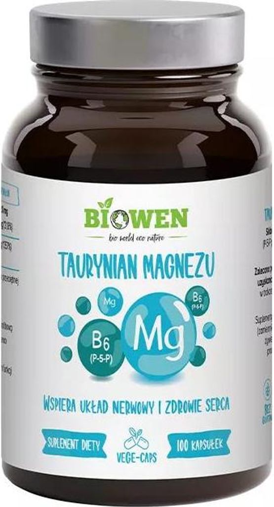 Magnesiumtaurat + Vitamin B6 100 Kapseln - Hanfking Produktbild 