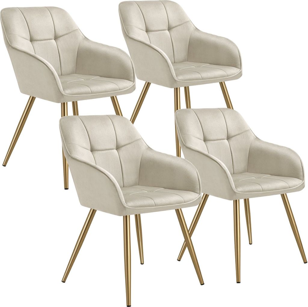 tectake Esszimmerstuhl Marilyn gepolstert, in Samtoptik, gesteppt 58 x 62 x 82 cm