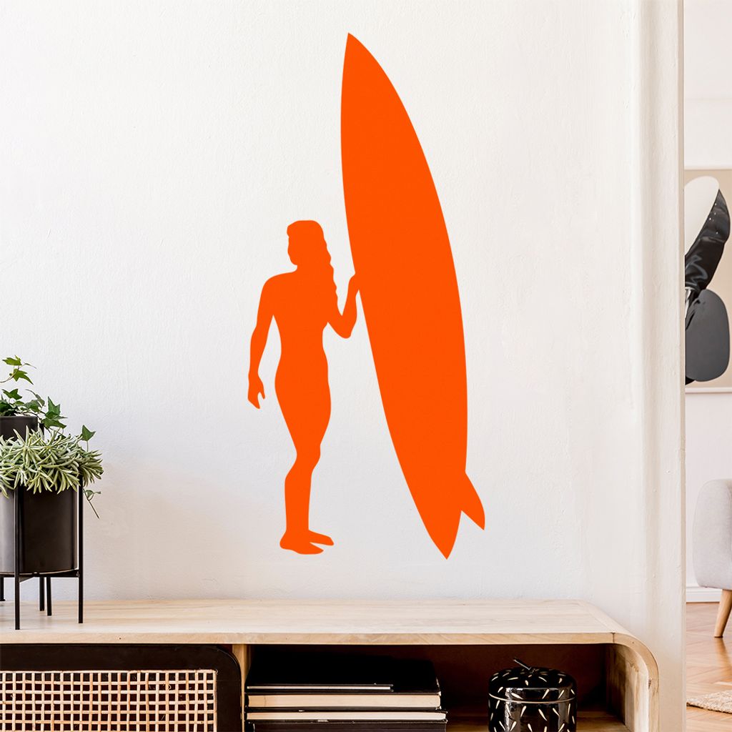 Surfen Wellen Sport Figur Wandtattoo Wandaufkleber Wall Sticker - Dekoration, Küche, Wohnzimmer, Schlafzimmer, Badezimmer