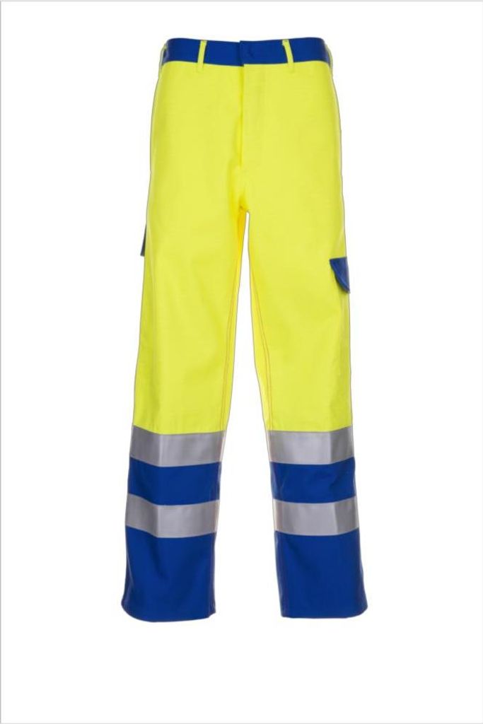Planam Multinorm Bundhose Warnschutz Major Protect Gr. 44 warngelb/kornblau