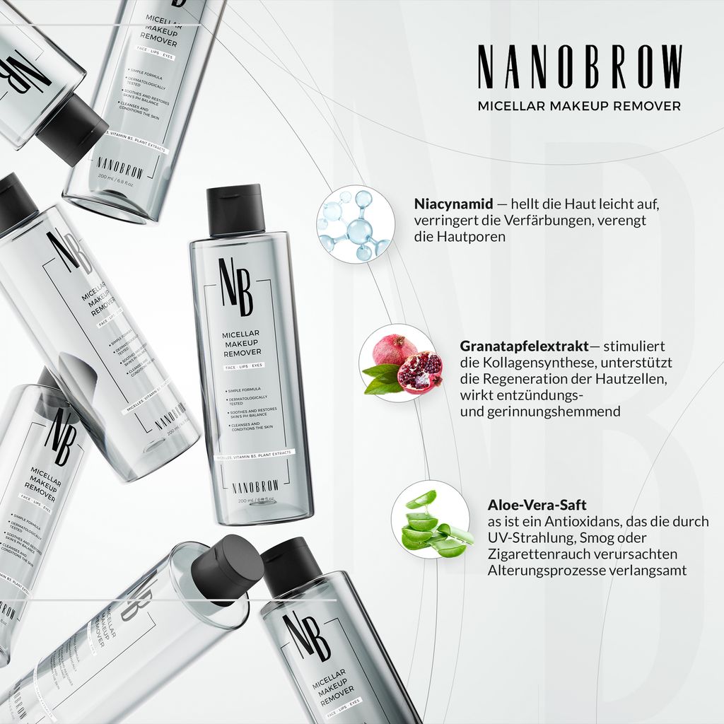 Make-up Entferner Nanobrow Micellar Makeup Remover 200ml - Produktbild 4
