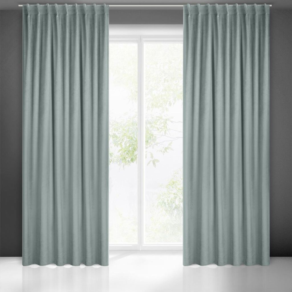 Vorhang MADLEN silber 140x300 cm Kräuselband Tunnelzug Tunneldurchzug