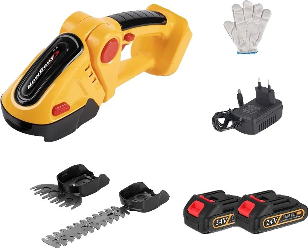 Taille-haie pour entretien jardin électrique 2 en 1 batterie Gelb-2