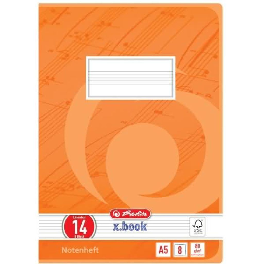 herlitz Notenheft x.book DIN A5 Lineatur 14 8 Blatt Produktbild 