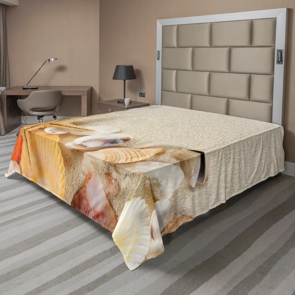 Drap supérieur décoratif 266x260 cm Motif Coquillages et Étoile de Mer