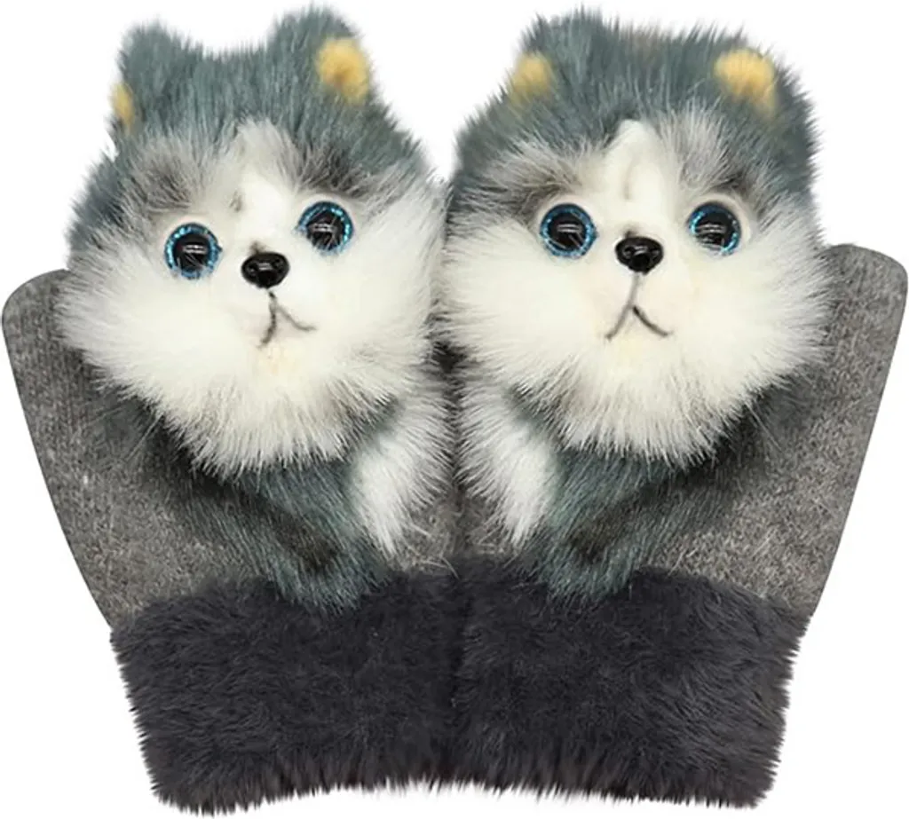 Guanti Lupo MITTENPET: Must-Have Invernale per Bambini 6-12 Anni