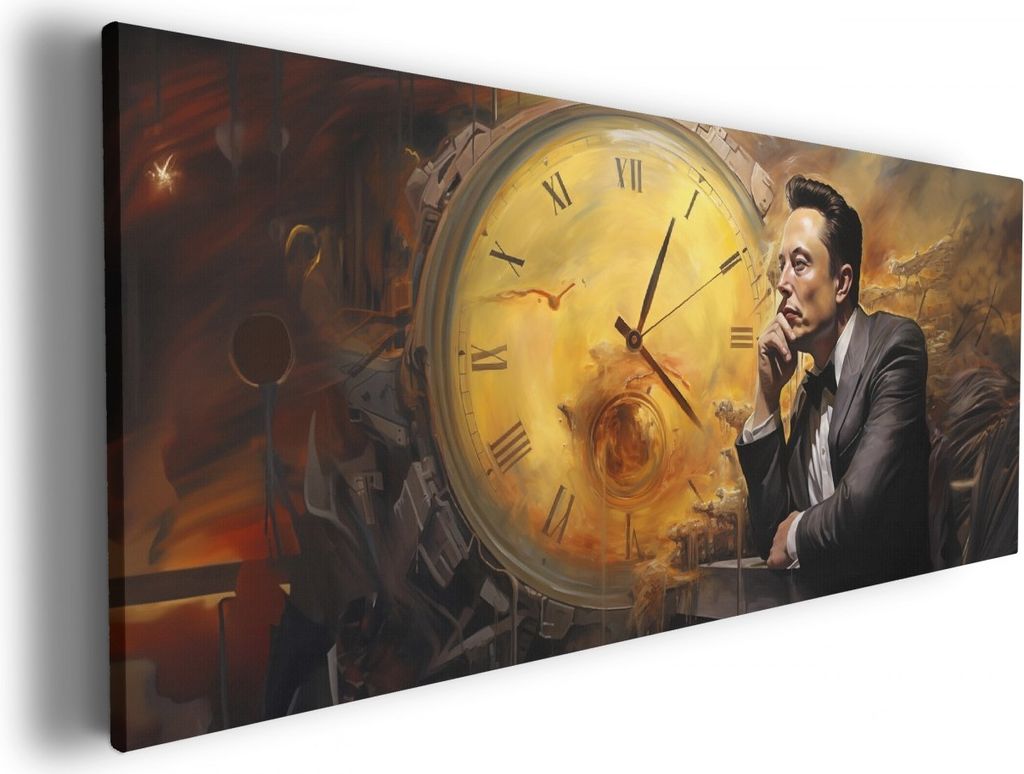 Wallario Premium Leinwandbild Zeitgedanken in Größe 60 x 150 cm