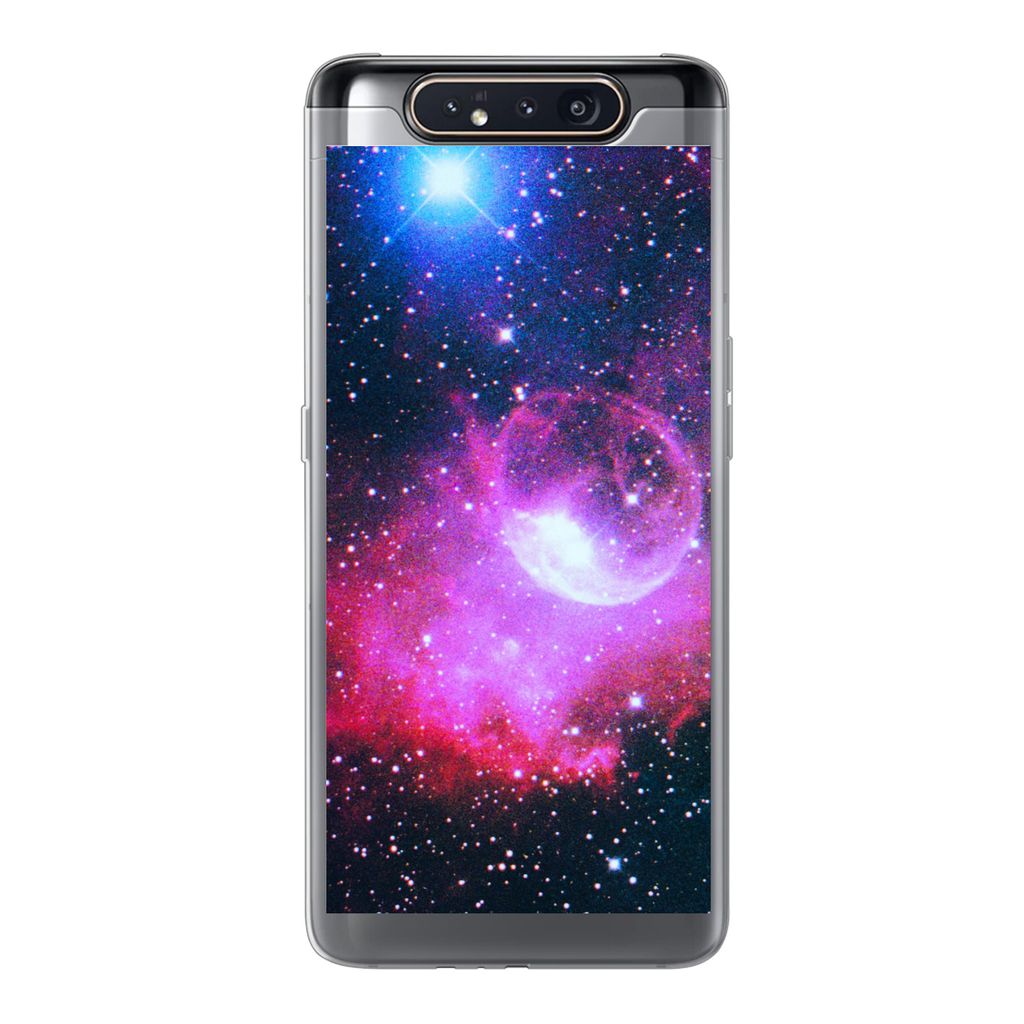 MuchoWow Handyhülle Schutzhülle Hülle für Samsung Galaxy A80 Universum - Planeten - Rosa - Jungen - Mädchen - Kinder Silikon Softcase Handy ...