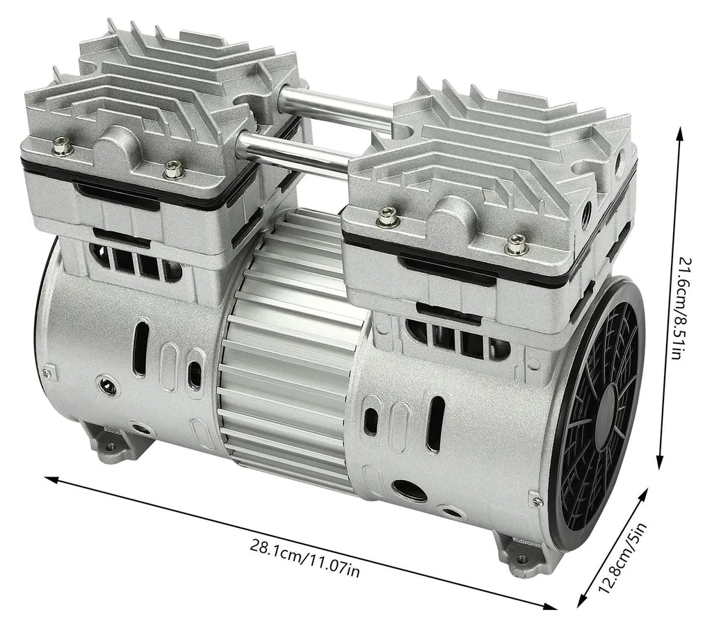 Pompe à vide sans huile 800W, 8 bars, 65dB - Compacte et Silencieuse