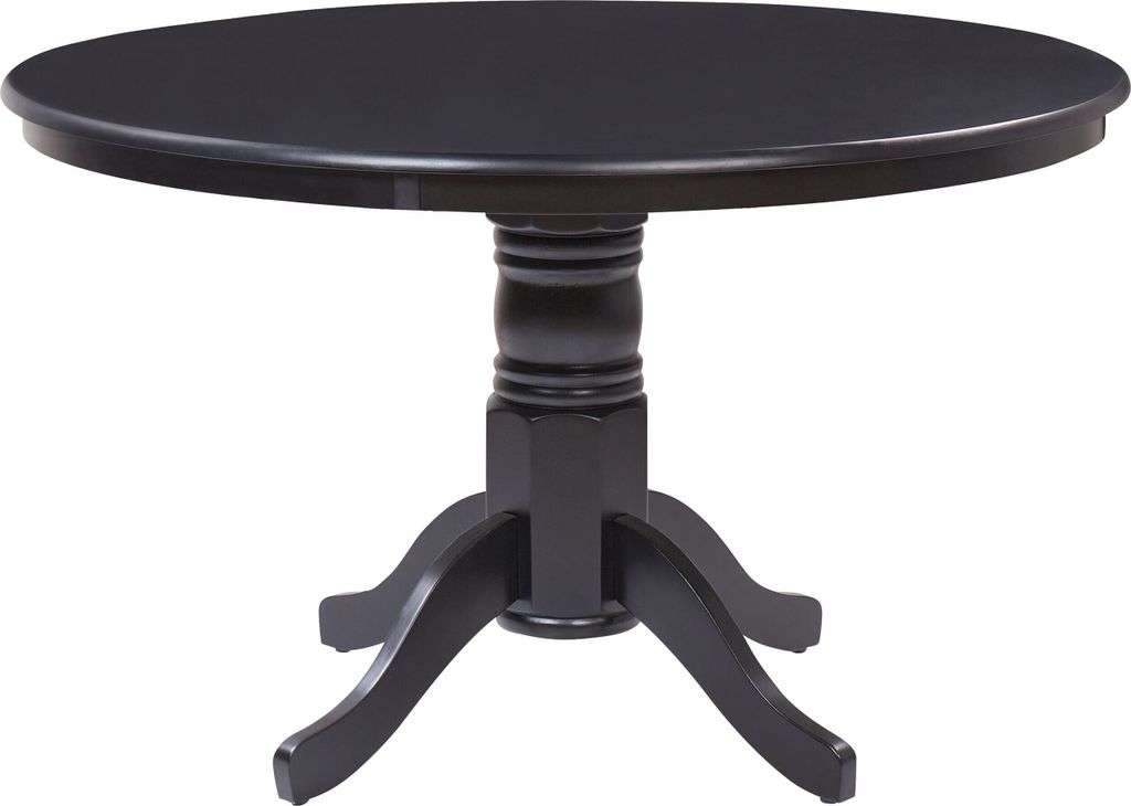 BELIANI Esstisch Schwarz MDF-Tischplatte Rund ø 120 cm mit Holzbeinen Mittelfuß für 4 Personen Skandi Modern Landhausstil Esszimmer Ausstattung ...