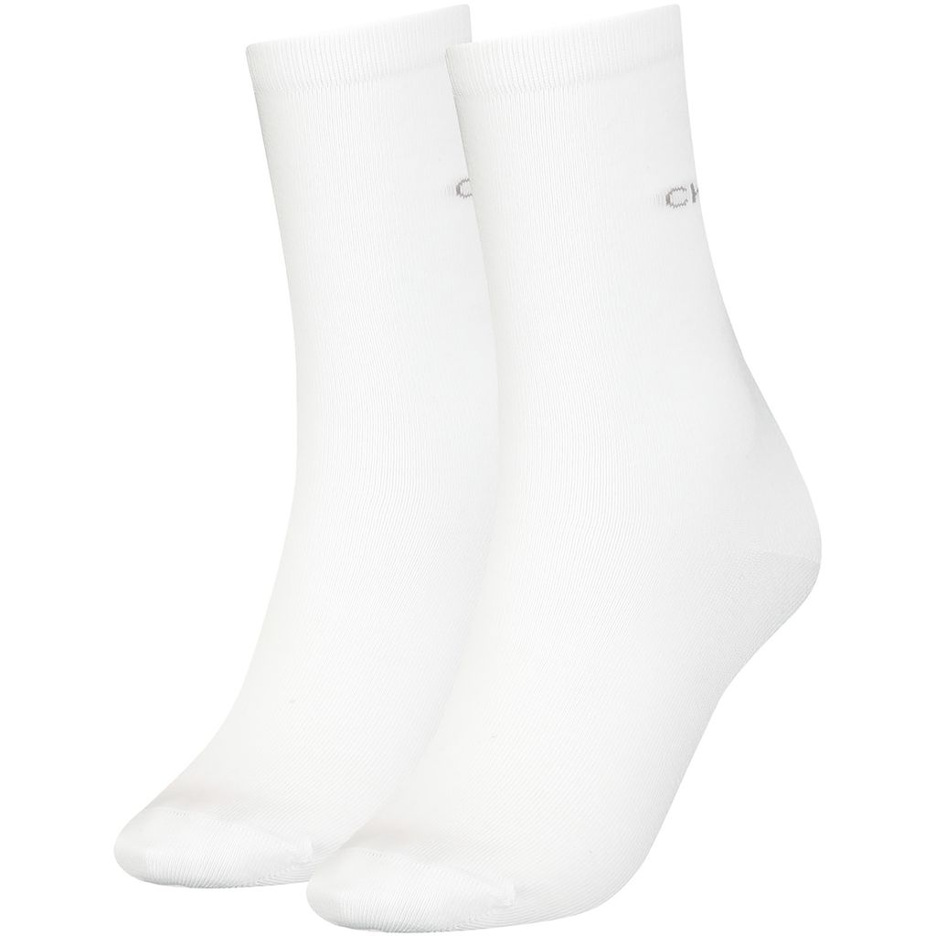 Calvin Klein Damen Socken, 2er Pack - Kurzsocken, One Size, einfarbig Weiß 37-41