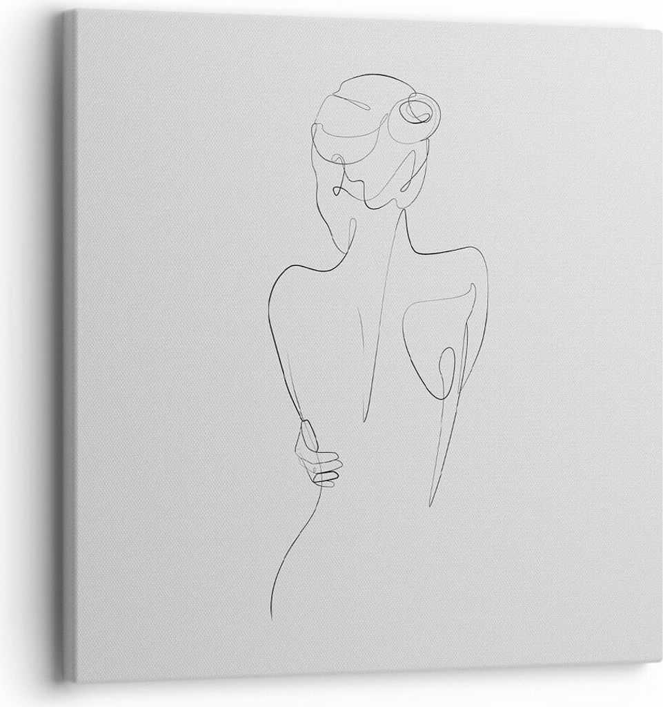 Bild auf Leinwand - Leinwandbild - Einteilig - Körper Frau Zeichnung - 30x30cm - Wand Bild - Wanddeko - Wandbilder - Leinwanddruck - Bilder - Wand...