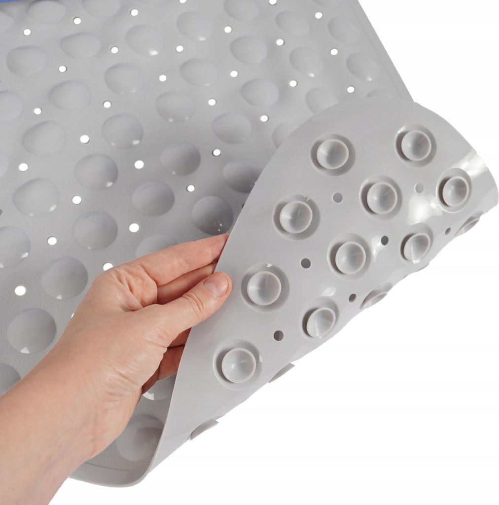 Sepio Badewannenmatte Grau 54x54 cm, Duschmatte rutschfest, Antirutschmatte Badewanne, Duschmatte, Rutschmatte Badewanne, Bathroom Mat