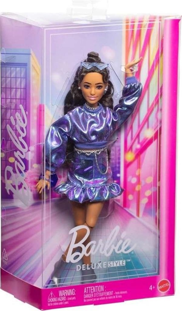 Barbie Deluxe Style v modrom metalickom outfite Obrázok produktu 