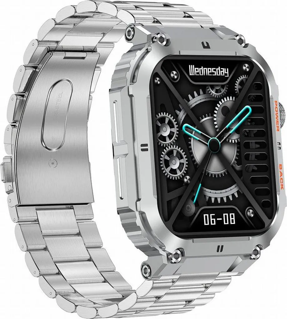 Smartwatch Gravity Lamarr Silver Boîtier Métal et Suivi Santé Avancé