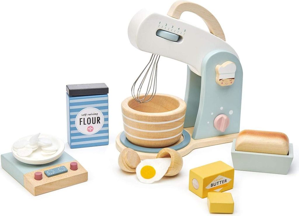 Tender Leaf Toys Küchenmaschine mit Zubehör (Holz, Kinderspielzeug) 7508227