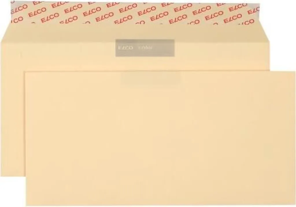 Lot de 250 enveloppes format DL chamois clair autocollantes pour bureau