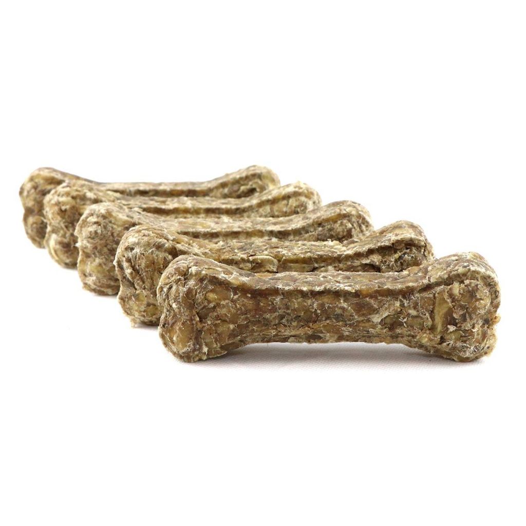 DOGBOSS 100% Natur Kauknochen mit Ente und Apfel, 5er Set - 10 cm, speziell für kleine Hunde (2-10kg)