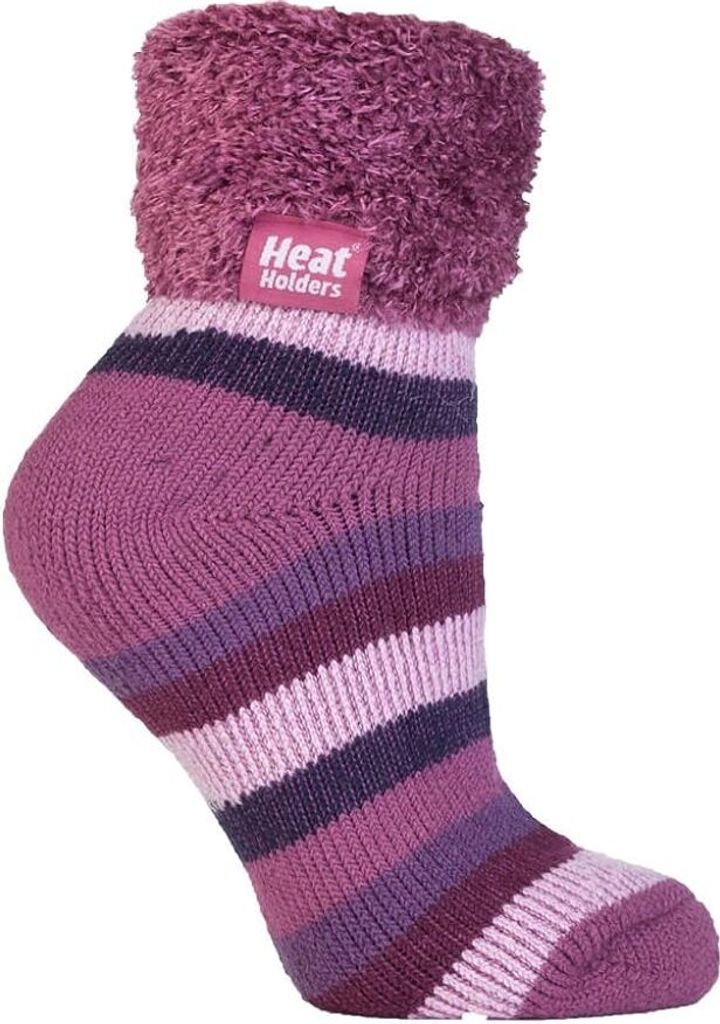 Heat Holders LOUNGE Kuschelsocken für Damen - Muted Pink (Pink-Streifen), Größe 37 - 42