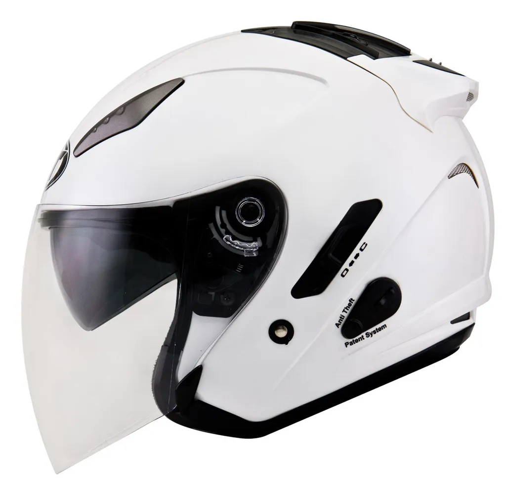 Casque jet KYT Hellcat Blanc Perle M pour scooter et moto citadine