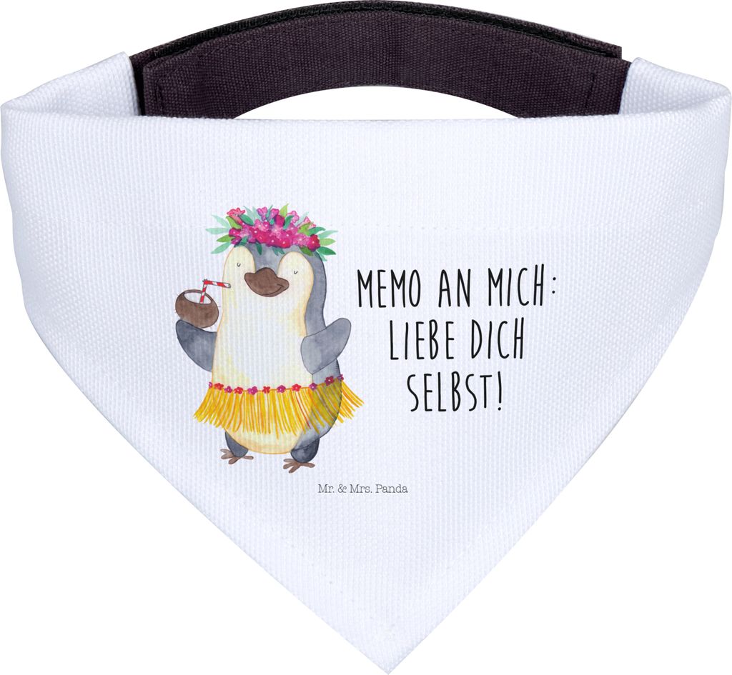 Mr. & Mrs. Panda Halstuch Hund Pinguin Kokosnuss - Weiß - Geschenk, Hunde, Hunde-Halstuch, Urlaub, Selbstvertrauen, Ferien, Tuch, Für, Hawaii