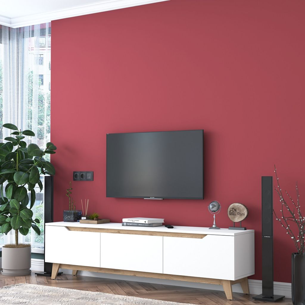 Skye Decor, D1 - 2472, mobile TV, bianco, truciolato Immagine del prodotto 