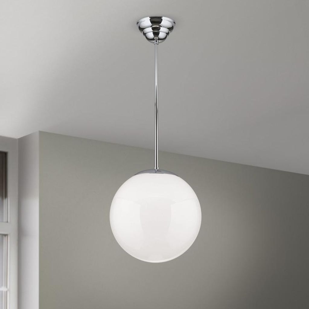 Paralume In Vetro Opaco Bianco Per Lampada – Diametro 300 Mm, Altezza 125 Mm, Attacco E27