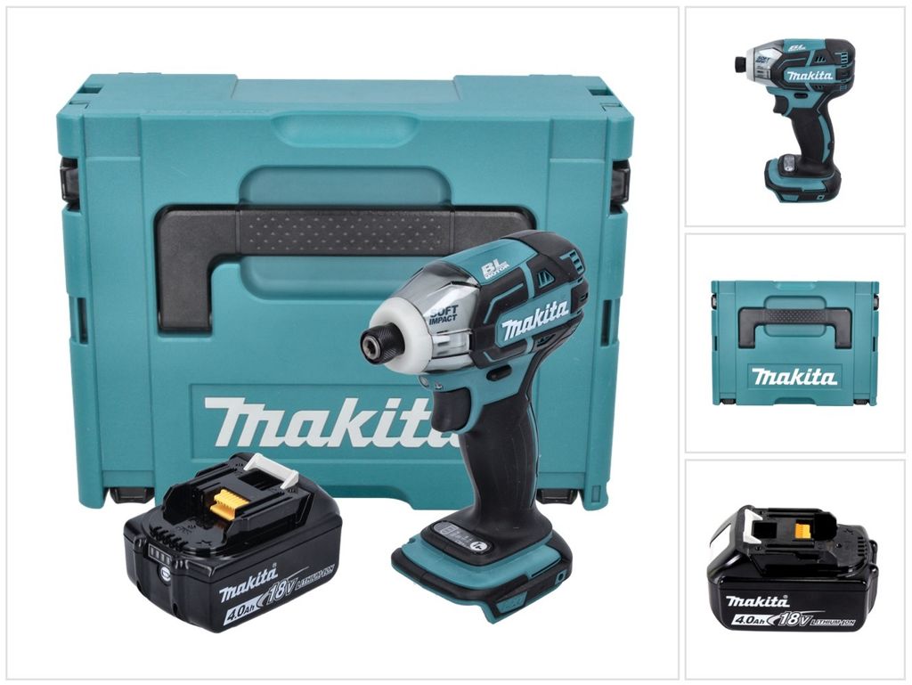 Makita DTS 141 M1J Akku Impulsschrauber 18 V 40 Nm 1/4" Brushless + 1x Akku 4,0 Ah + Makpac - ohne Ladegerät