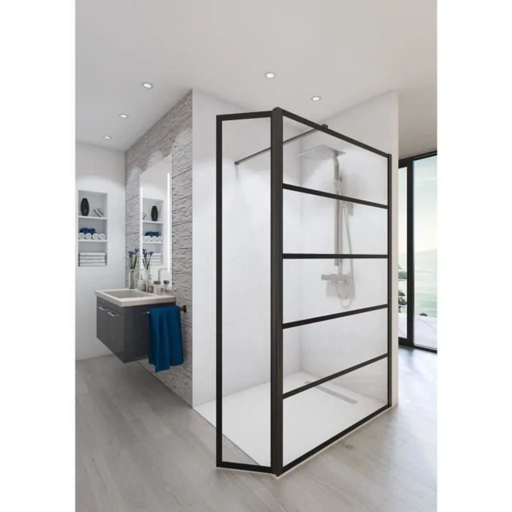 Paroi de douche anti-calcaire 140 cm verre Timeless 8 mm Atelier