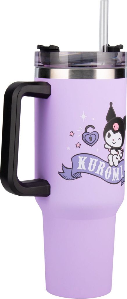 Kubek podróżny Sanrio Kuromi z słomką, pojemność 1,2 litra Immagine del prodotto 