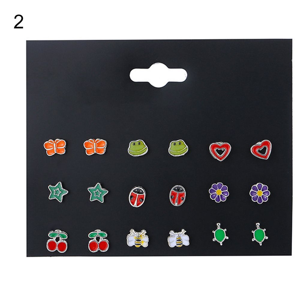 20 Paar/9 Paar bunte Damen-Ohrstecker, Anti-Fall, einzigartige kreative Tierform-Ohrstecker für den Alltag-2