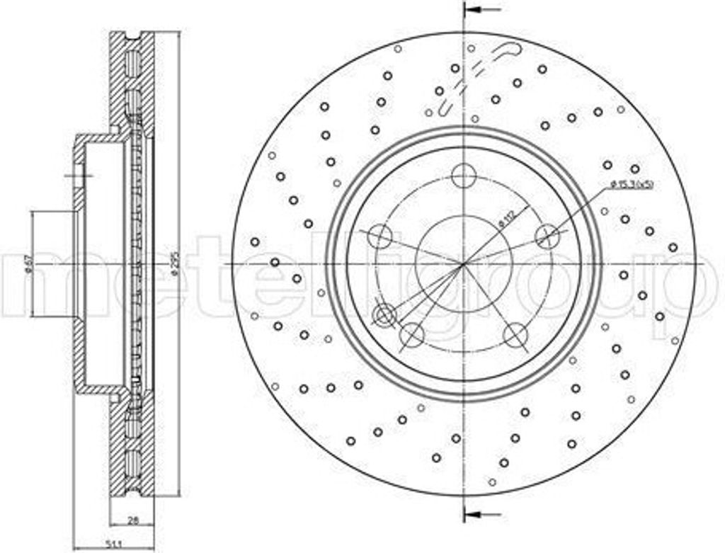 TRUSTING Bremsscheibe Vorne passend für MERCEDES-BENZ B-Klasse (W245) 295,0mm DF1675