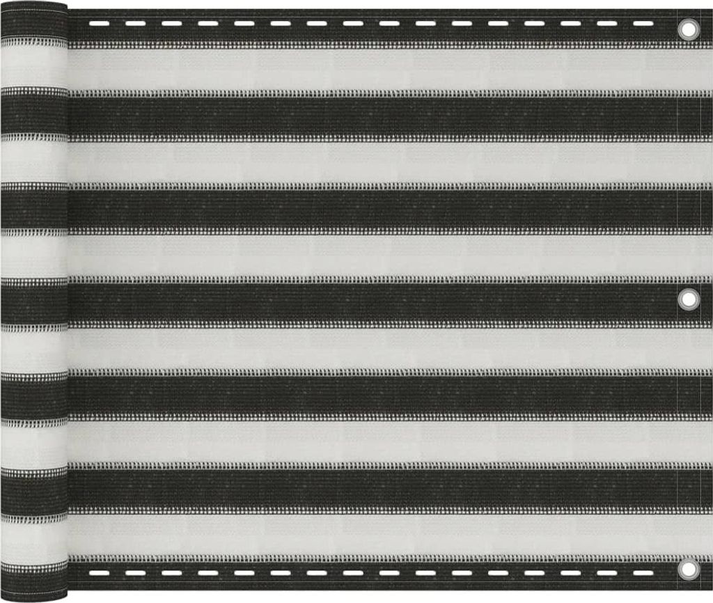 The Living Store Balkon-Sichtschutz HDPE 75x300 cm Anthrazit und Weiß