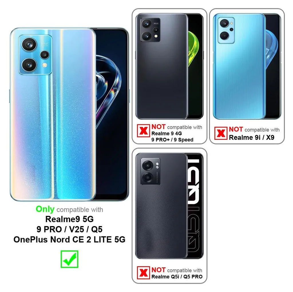Cadorabo Pellicola Vetro Temperato per Realme 9 5G e OnePlus Nord CE 2 Lite
