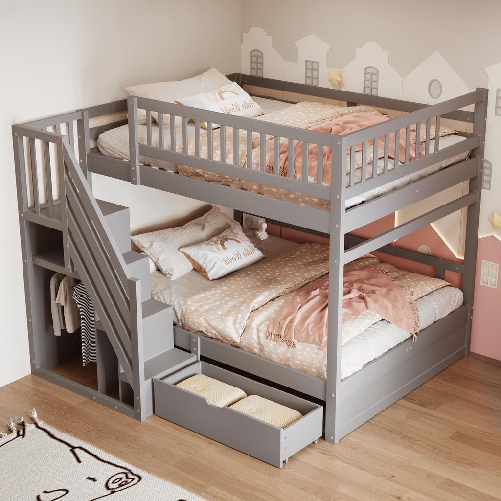 Sweiko Lit superposé en bois massif 140x200cm, Avec Image du produit 
