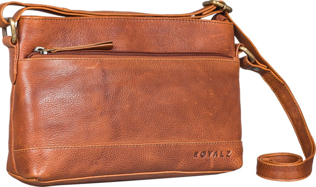 ROYALZ Echtleder Vintage Handtasche Damen Umhängetasche "Minnesota" Moderne Schultertasche Leder klein Lederhandtasche Elegant Clutch Tasche