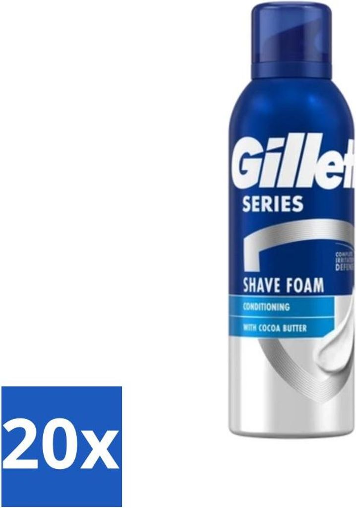 Gillette Series Rasierschaum mit Kakaobutter - 250 ml - Vorteilspack - 20 Stücke