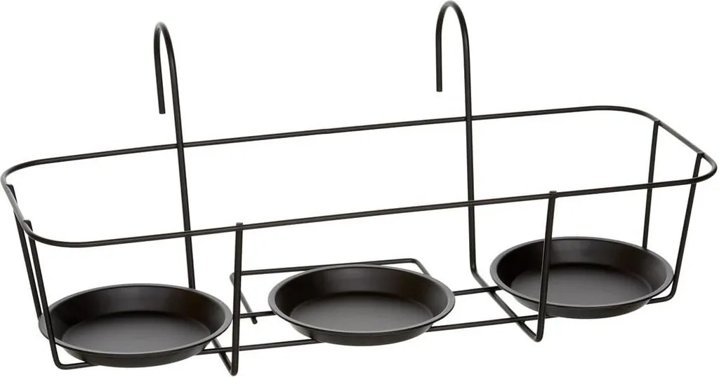 Support plantes pour balcon et jardin Daisy 50 cm en métal noir durable