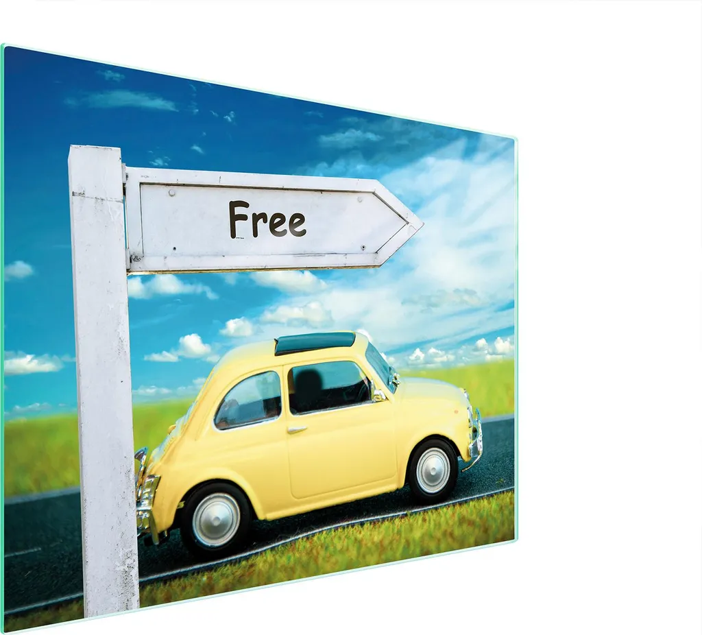 Tagliere Vetro 52x40 Motivo Auto - Piastra Protettiva Design Unico