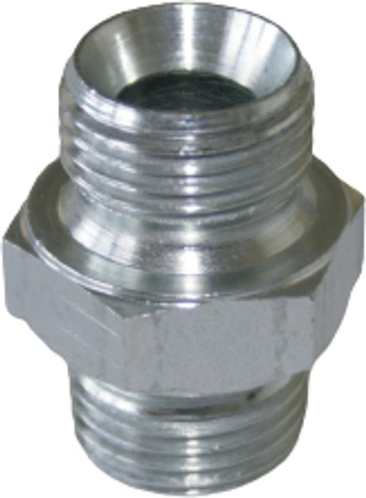 ELMAG HD-Doppelnippel Stahl verzinkt, AG 1/2 x AG 1/2, bis 400 bar, mit 60° Universaldichtkegel