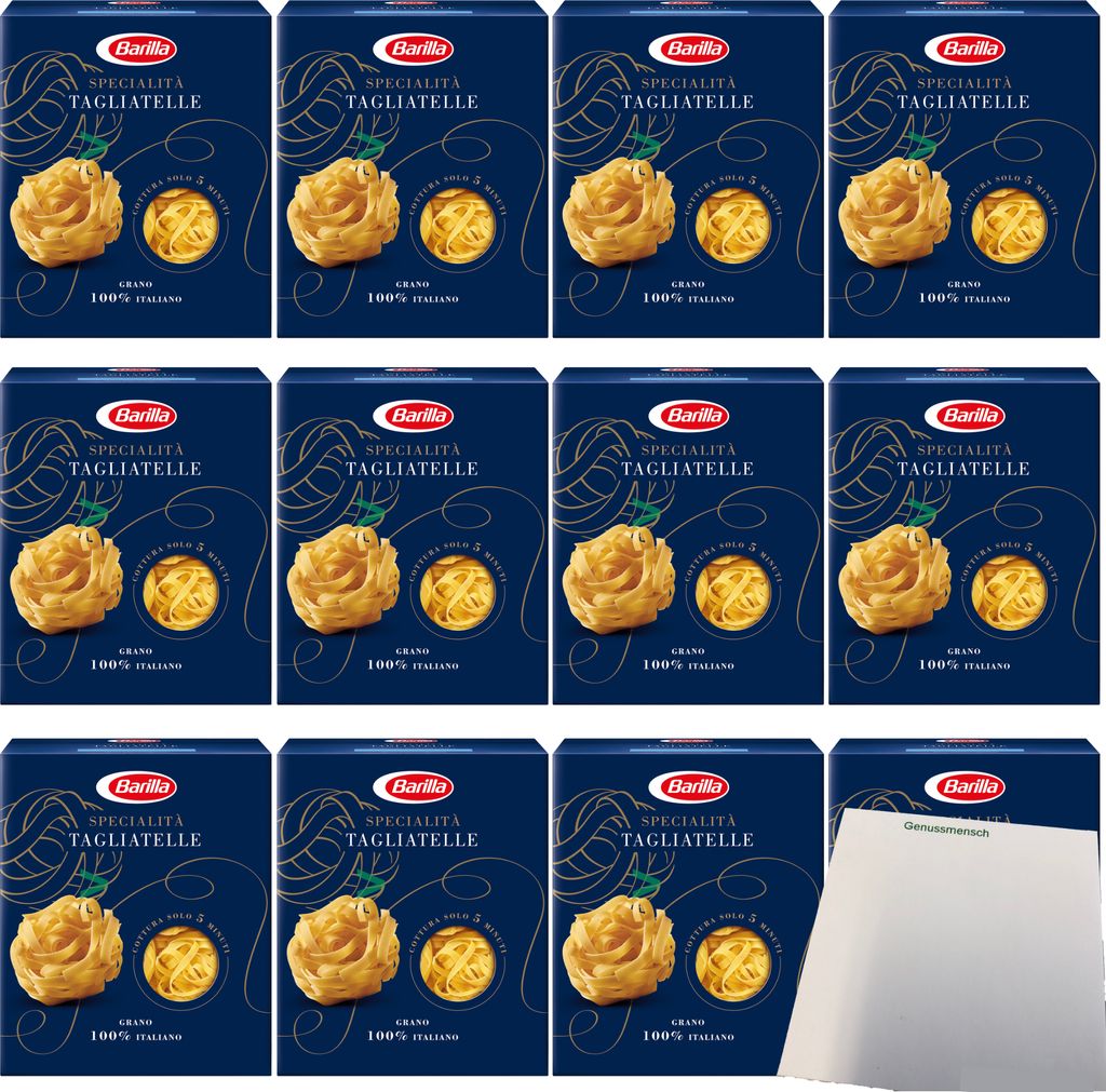 Barilla Collezione Tagliatelle 12er Pack (12x500g Karton) + usy Block