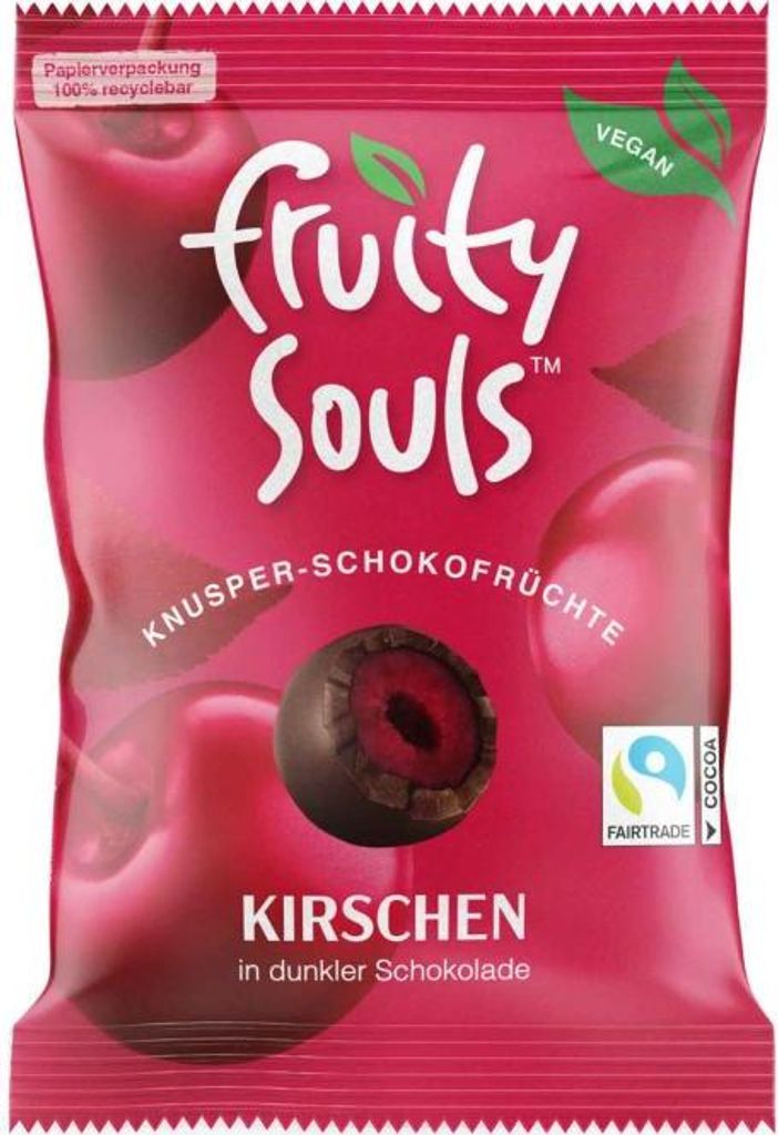 FruitySouls Knusper-Schokofrüchte Kirschen vegan 80g Produktbild 