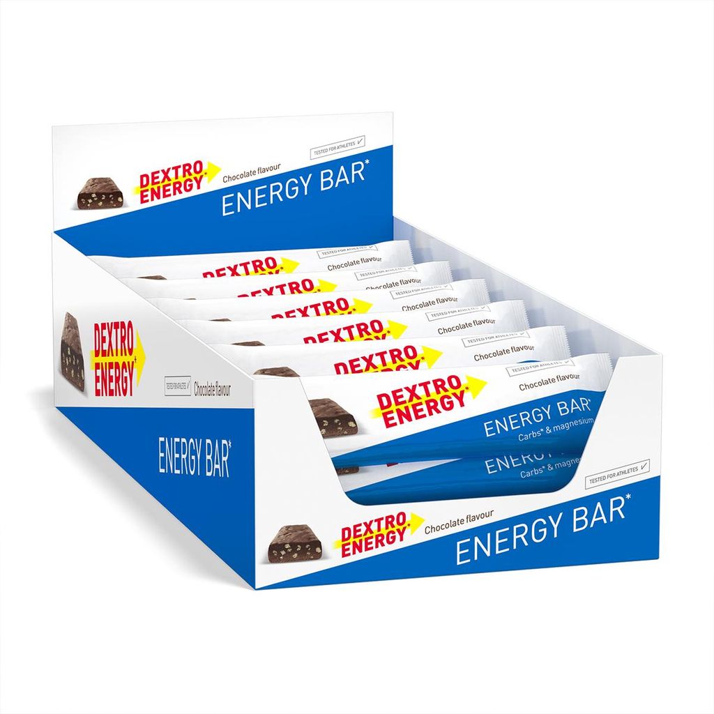 Dextro Energy Energieriegel Chocolate, 24x50g (24er Pack), Energy Bar mit Magnesium Zusatz