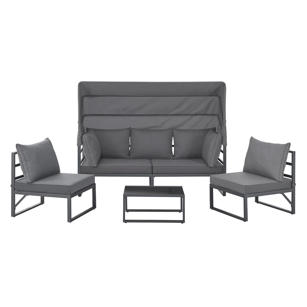 SVITA MAUI Gartenmöbel-Lounge-Set mit Dach Outdoor-Sofa Produktbild 