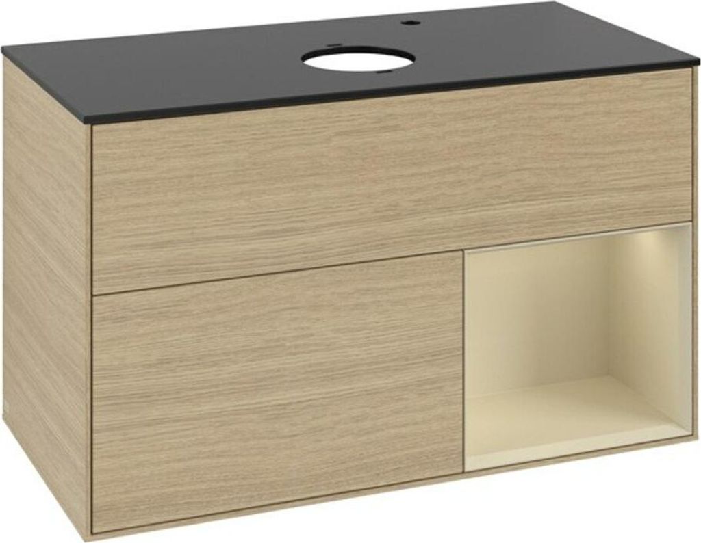 V&B Waschtischunterschrank Finion 100, Pl bla m, Reg si Gr m Lac, Oa ven