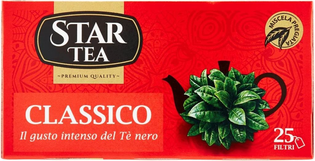 6x Star the Classico tè tea box 25 Teebeutel 37,5g Italienisch tea Schwarztee