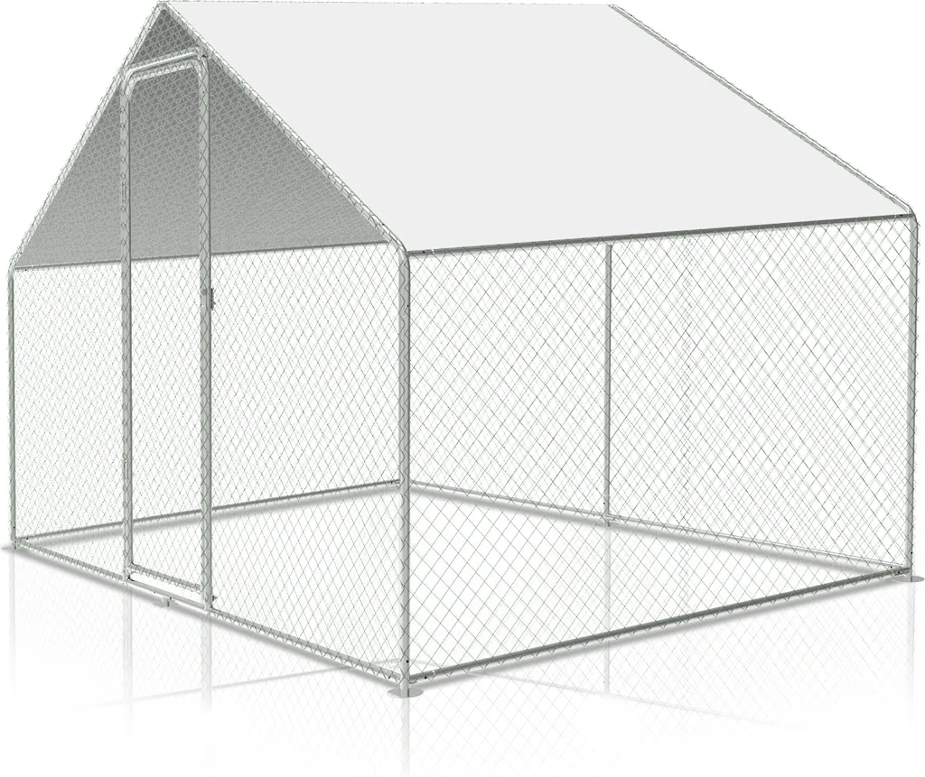 Recinto per polli ruspanti Yakimz 3x2x2m - pollaio in metallo 6 m² con porta e serratura