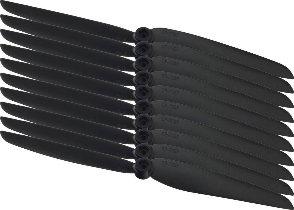 10x GWS 7x3,5 Luftschrauben Propeller GW/EP7035 178x89 Direct Drive Propeller Schwarz