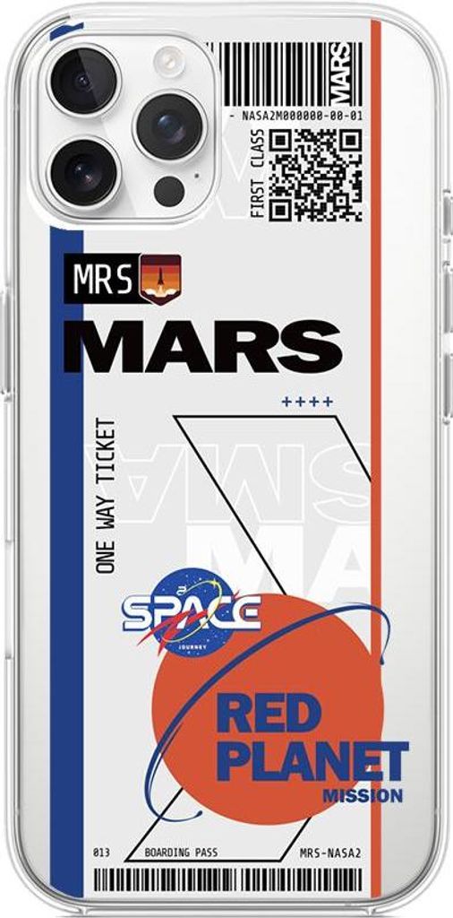 Hülle für iPhone 12 Pro Max, transparent, Silikon Flexi, Ticket to Mars